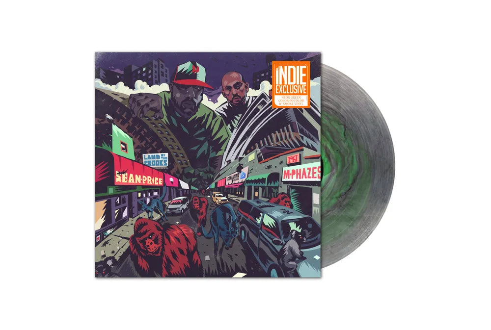 Sean Price & M-Phazes - Land of the Crooks [RSD Essential Indie Colorway Neon Green Color-in-Color w/Smoke LP] Vinyl Record