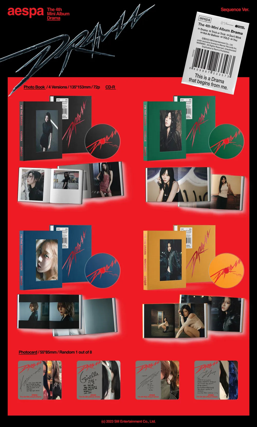 the album cover for Aespa - Drama - The 4th Mini Album (Sequence Ver.) [Limited Edition]