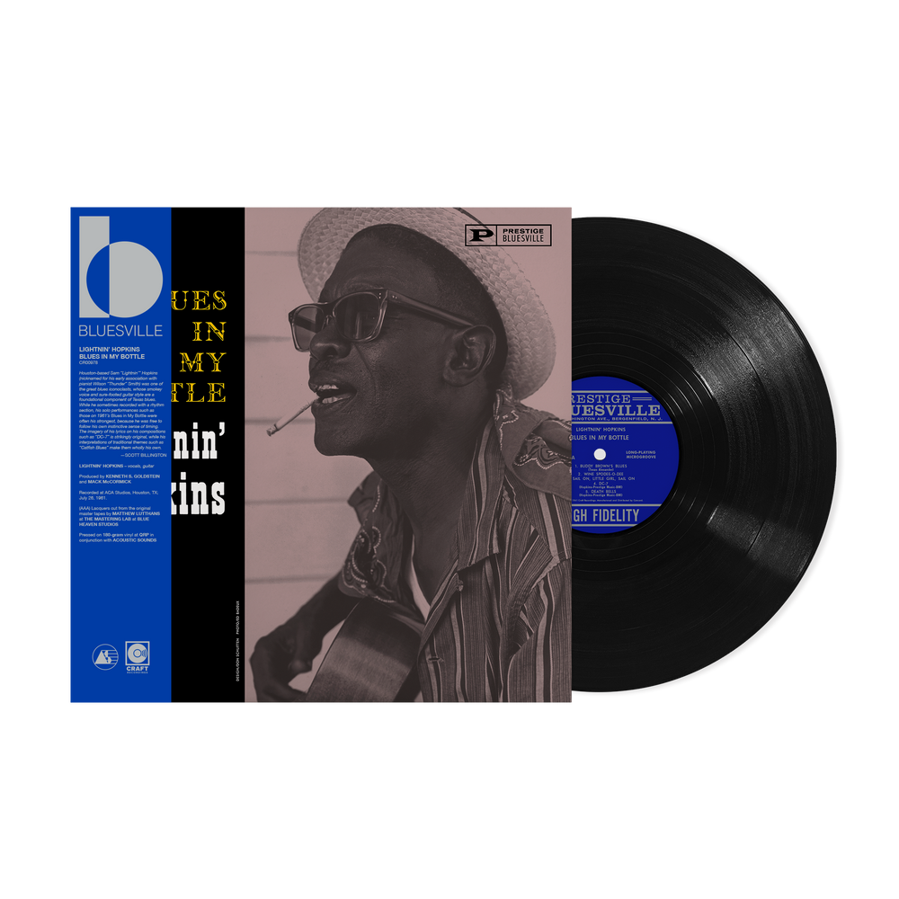 Lightnin' Hopkins - Blues In My Bottle (Bluesville Acoustic Sounds Series) [180g Black Vinyl - paper wrapped jacket] Vinyl Record