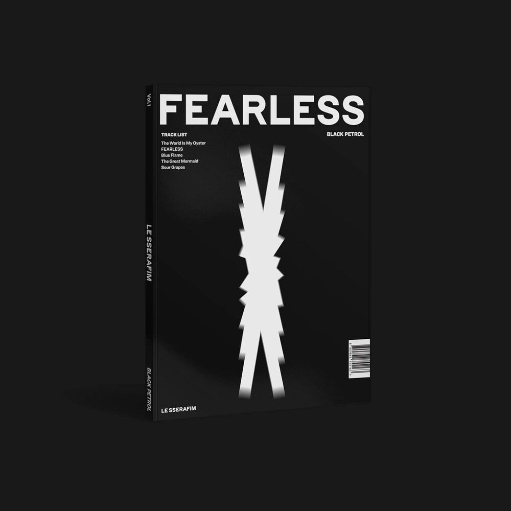 the album cover for LE SSERAFIM - 1st Mini Album 'fearless' [Black Petrol Ver.]