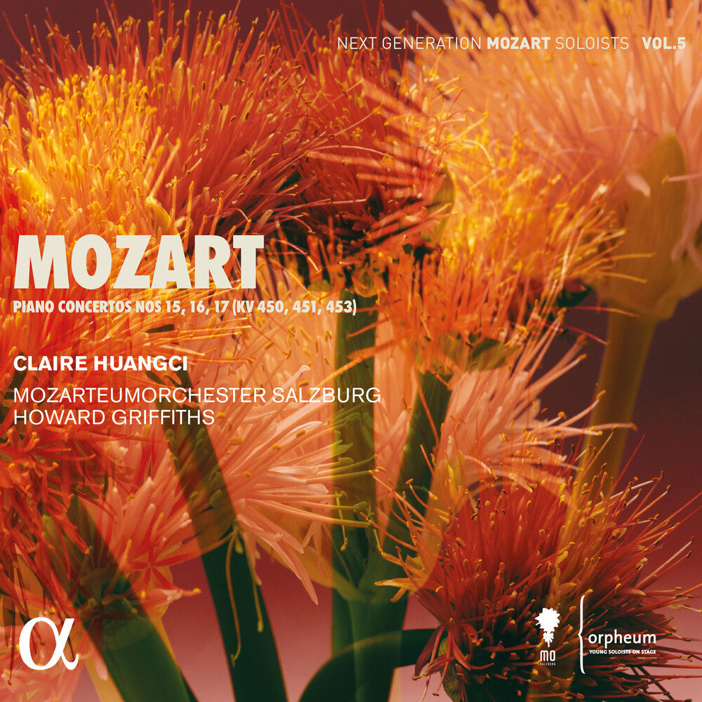 the album cover for Mozart / Huangci / Mozarteumorchester Salzburg - Piano Concertos Nos. 15, 16, 17 (Kv 450, 451, 453)