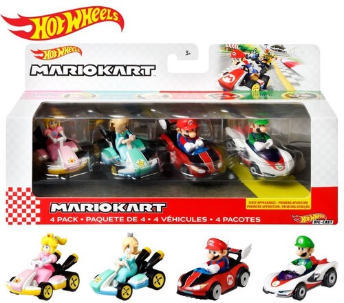Hot Wheels - Hot Wheels Mario Kart Die Cast 4 Pack 2 - Collectibles