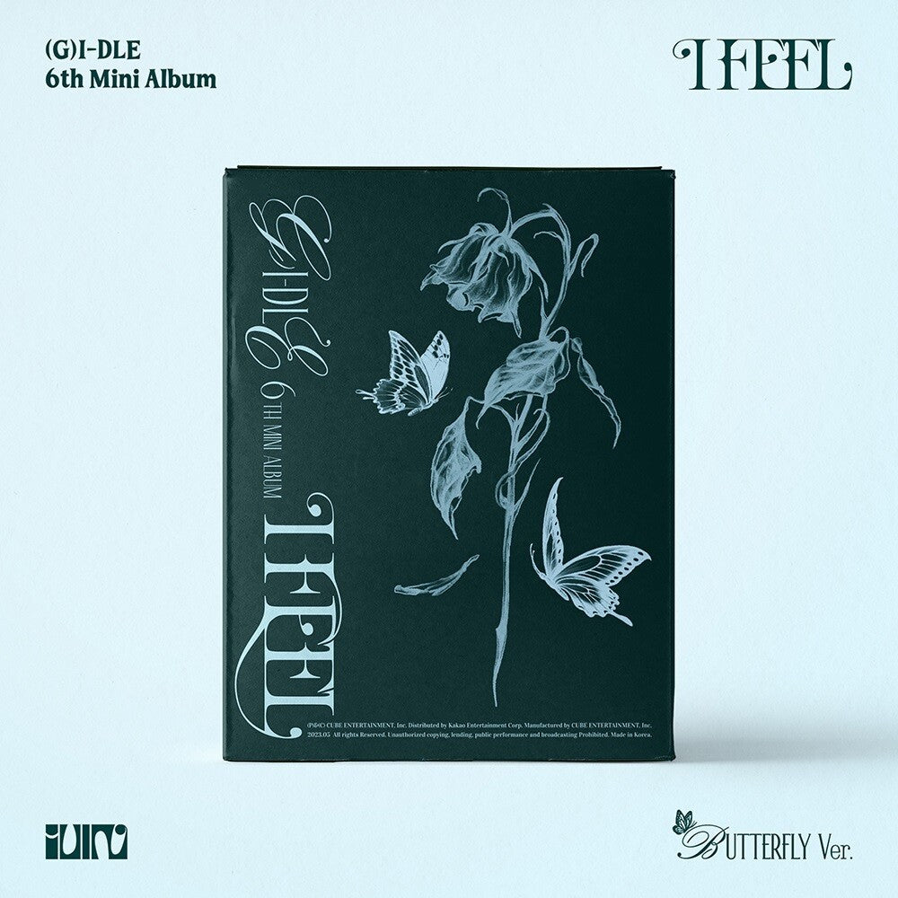 the album cover for i-dle - I feel [Butterfly Ver.]