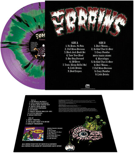 The Brains - No Brain No Pain - Green/purple Haze Splatter Vinyl Record