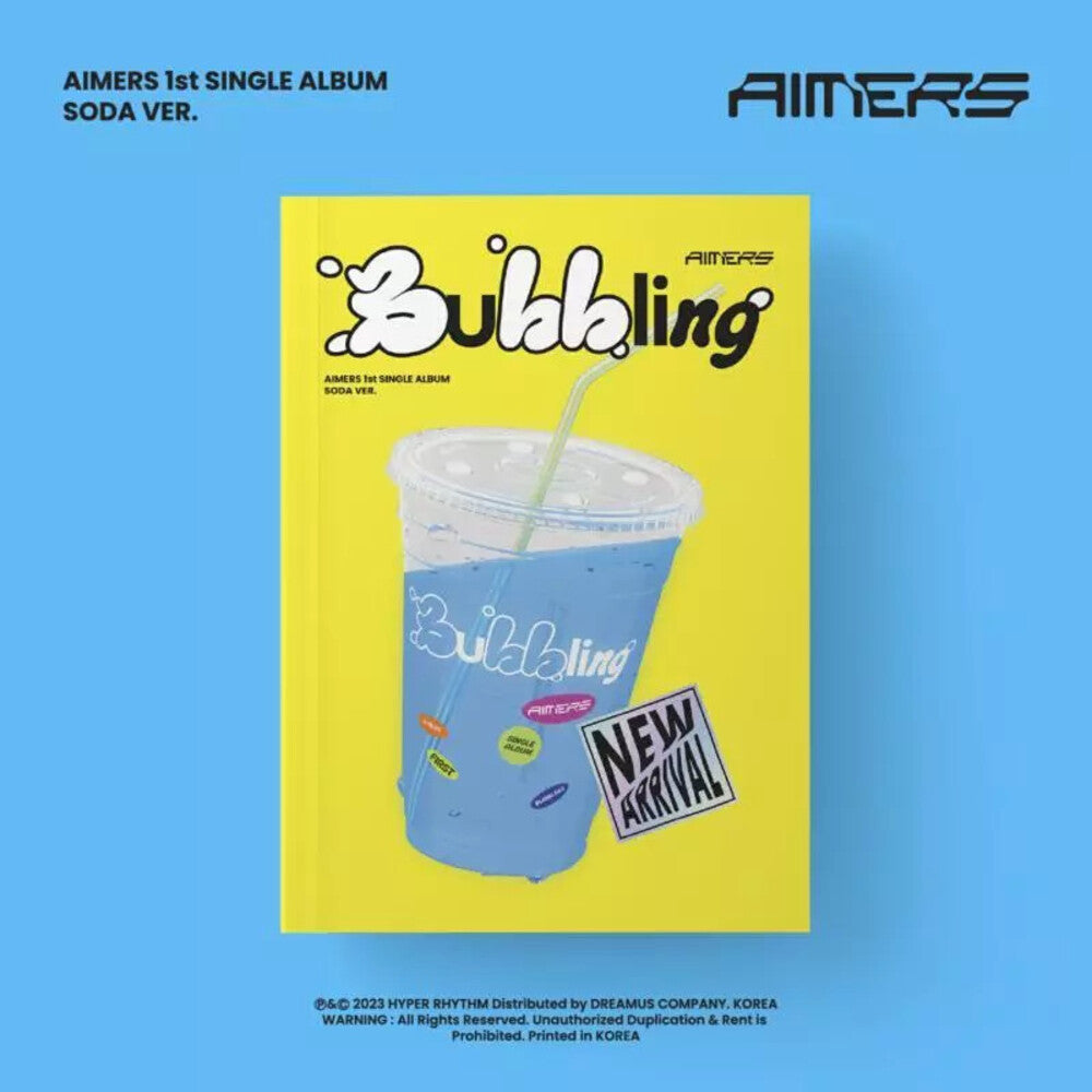 the album cover for Aimers - 1st Single (Bubbling) (Soda Ver.) (Post) (Stic)