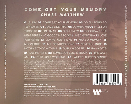 Chase Matthew - Come Get Your Memory Music CD