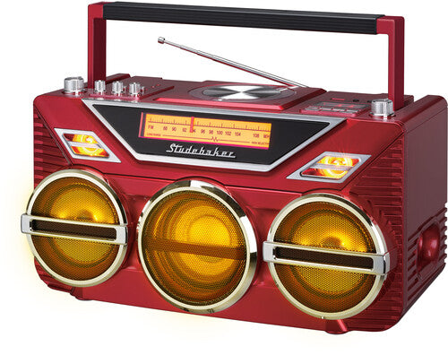 Studebaker Sb2165r Avanti Bt Boombox Cd/am/fm Red - Studebaker Sb2165r Avanti Bt Boombox Cd/am/fm Red - Speakers