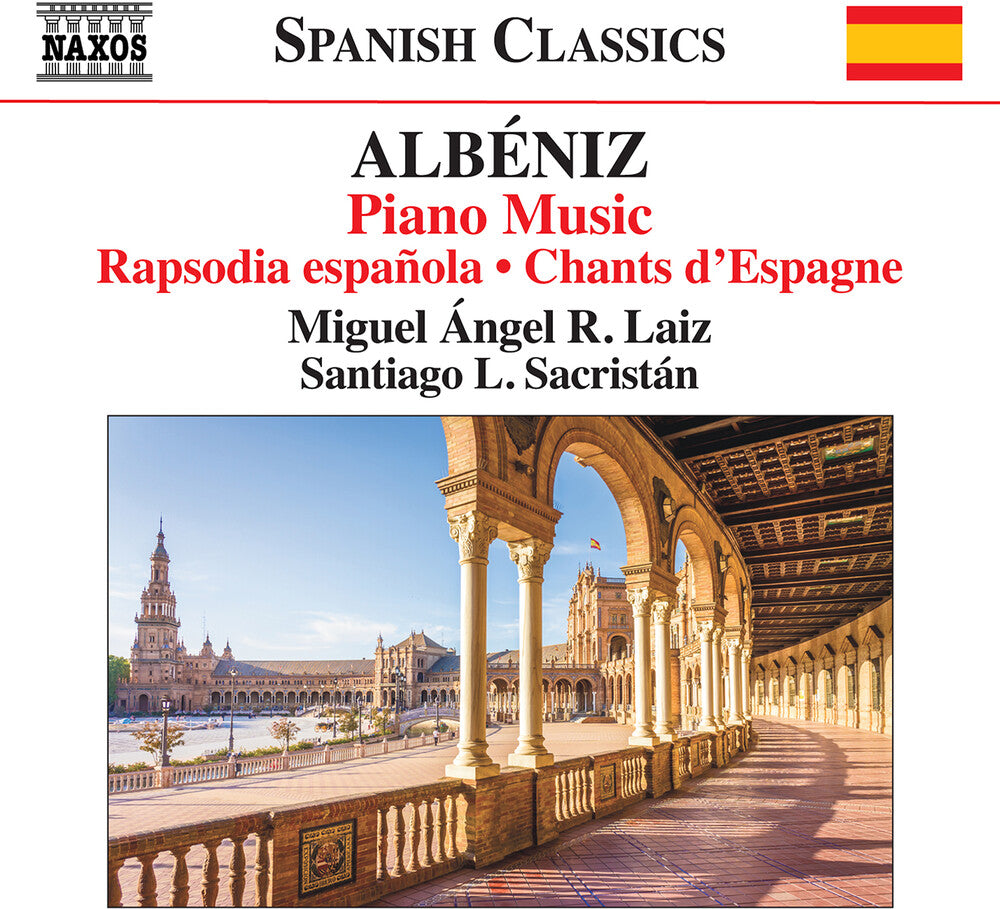 the album cover for Albeniz / Laiz / Sacristan - Piano Music - Rapsodia Espanola Chants D'espagne