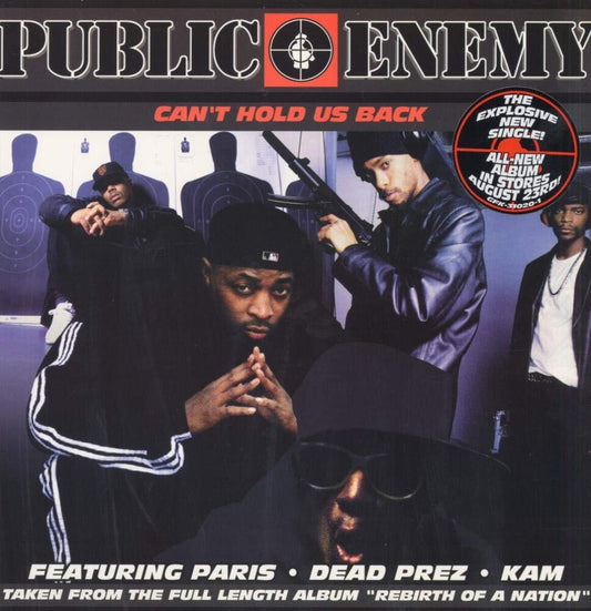 the album cover for Public Enemy - Can't Hold Us Back (Blk)