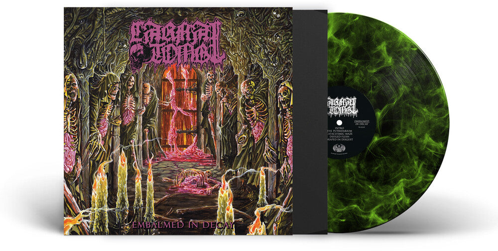 Carnal Tomb - Embalmed In Decay - Lime/Black Marbled [Colored Vinyl] Vinyl Record