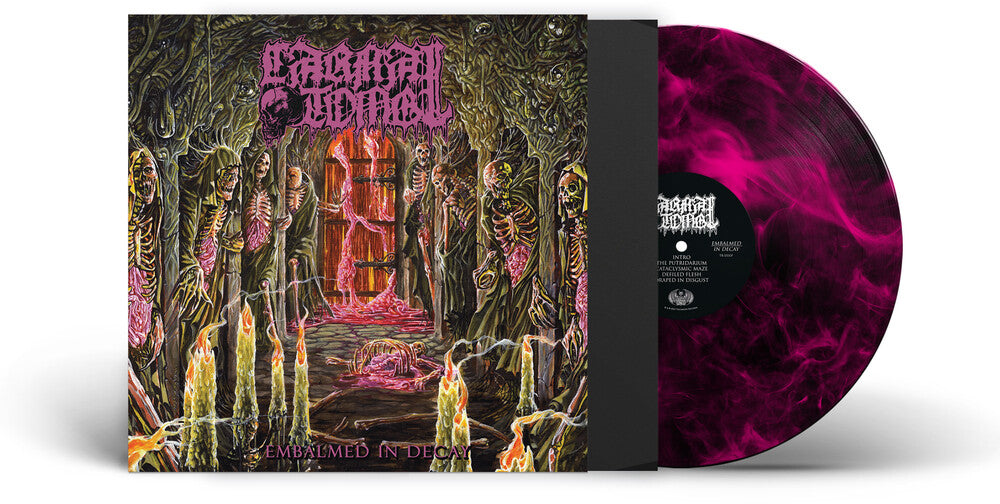 Carnal Tomb - Embalmed In Decay - Magenta/Black Marble [Colored Vinyl] Vinyl Record