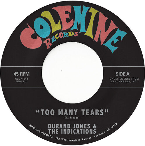 Jones,durand & The Indications - Too Many Tears / Cruisin' To The Parque - Vinyl Record