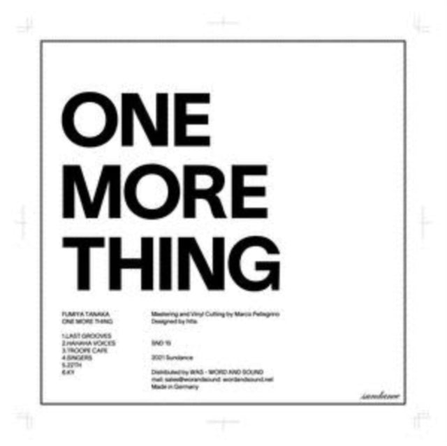 Fumiya Tanaka - One More Thing (First Part) - 12 Inch Vinyl