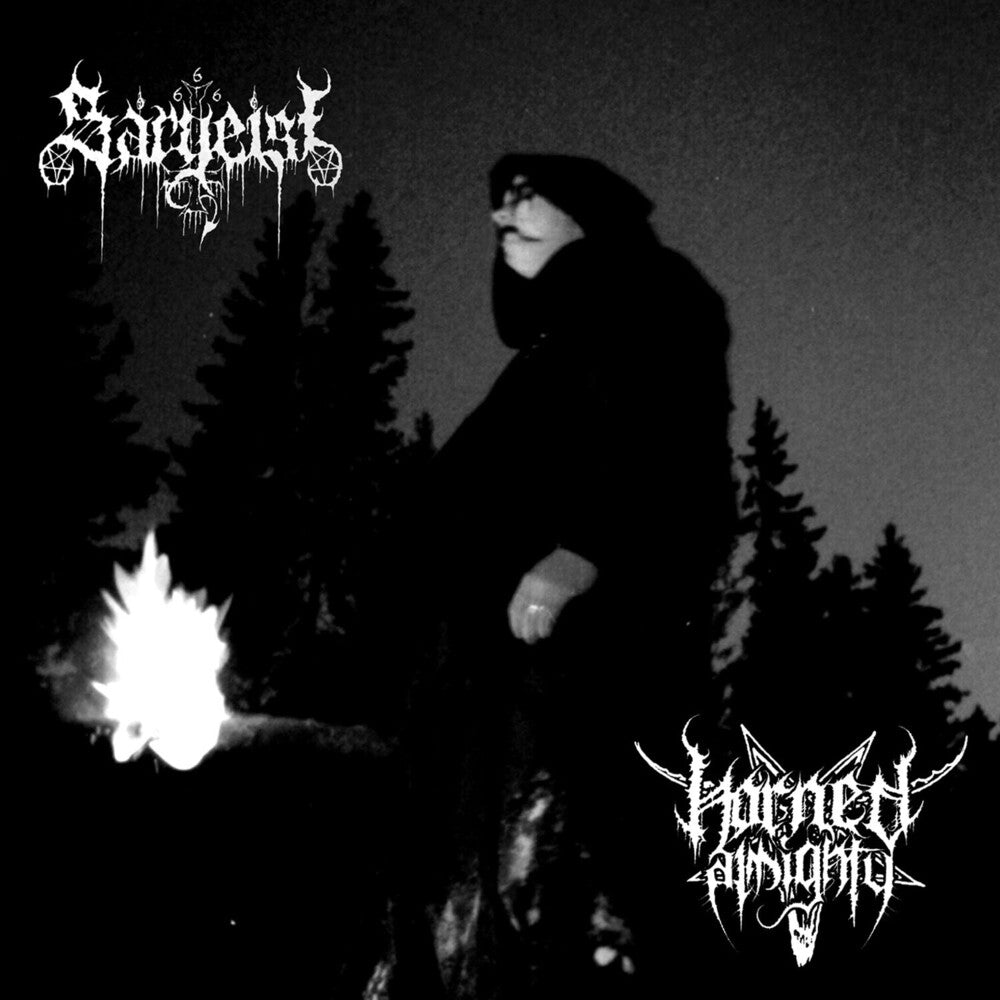 the album cover for Sargeist/Horned Almighty - Split