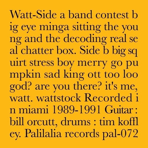 Watt - Recorded in Miami 1989-1991 Vinyl Record