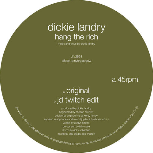 Dickie Landry - Hang The Rich Vinyl Record
