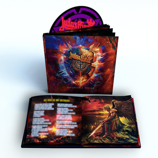 the album cover for Judas Priest - Invincible Shield (Bonus Tracks) [Deluxe] (Hcvr) [With Booklet]