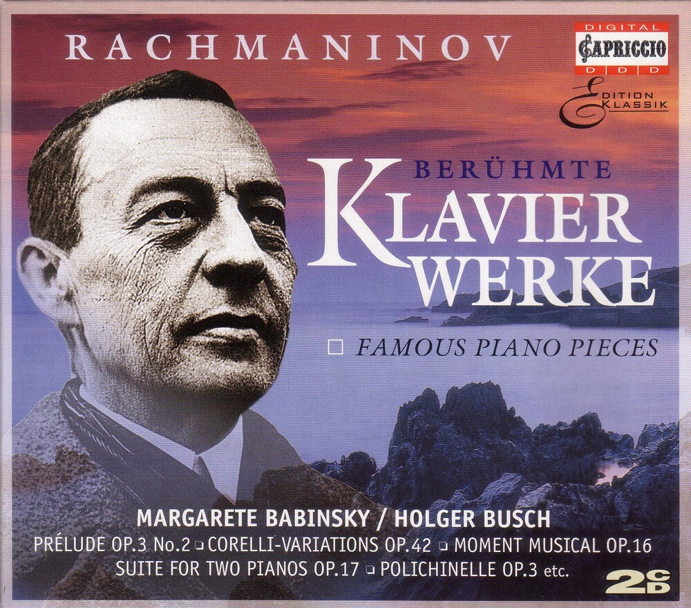 the album cover for Rachmaninoff / Froschauer / Cologne Radio Sym Orch - Famous Piano Works