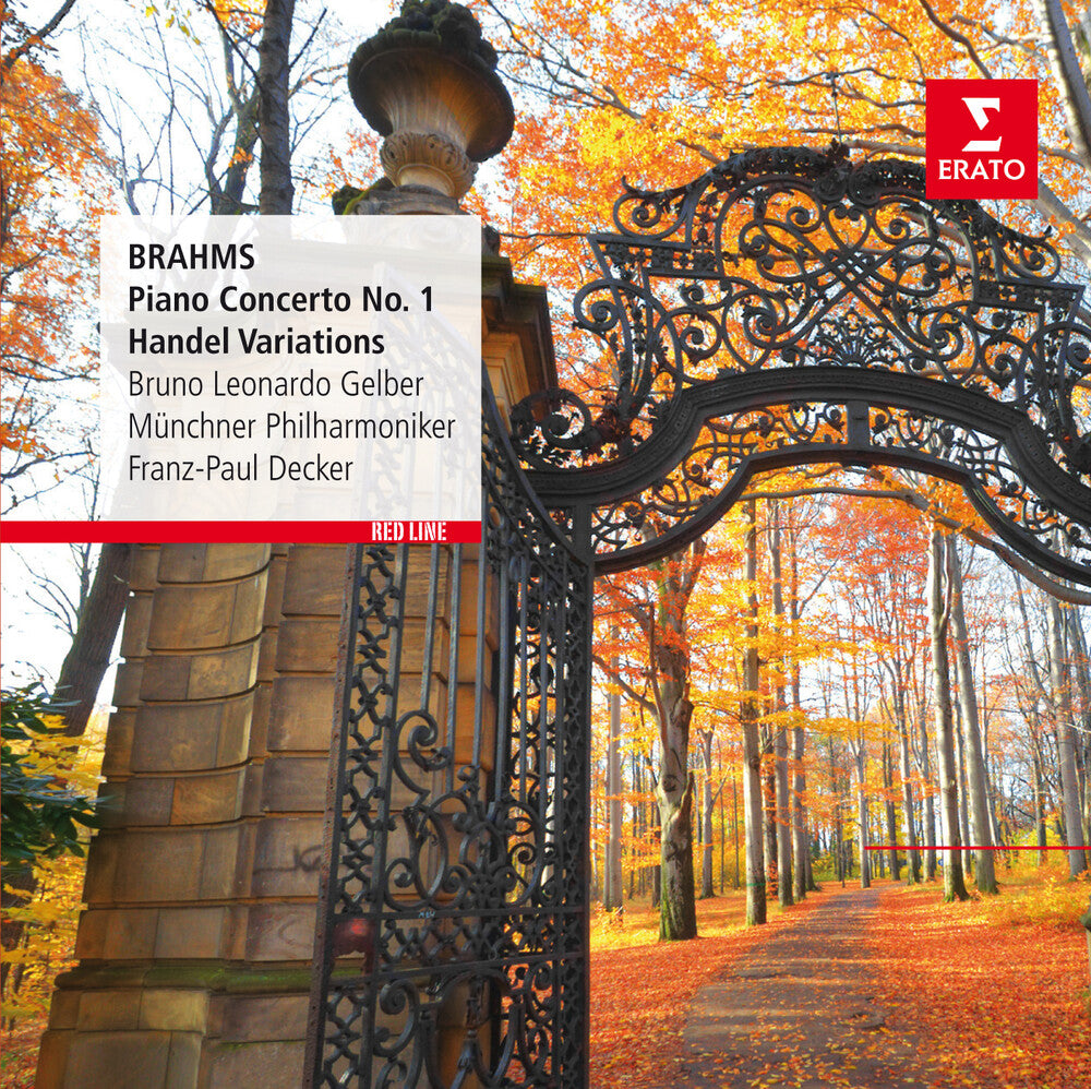 the album cover for Bruno Gelber Leonardo/Munchner Philharmoniker - Brahms: Piano Concerto No.1 & Handel Variations (R