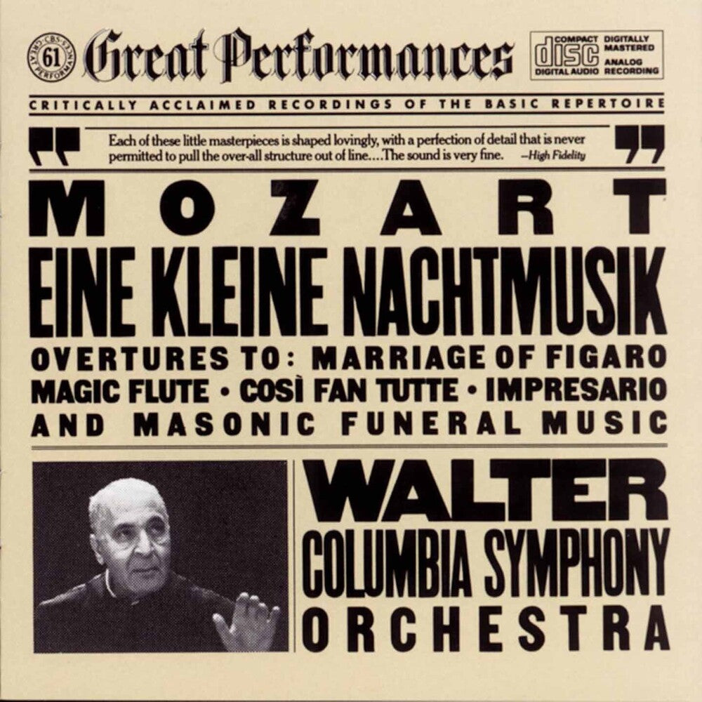 the album cover for Bruno Walter - Nachtmusik/Masonic Funeral/Ovt