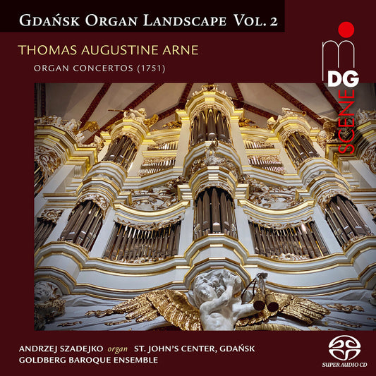 the album cover for Arne / Szadejko / Goldberg Baroque Ensemble - Organ Concertos (Hybr)