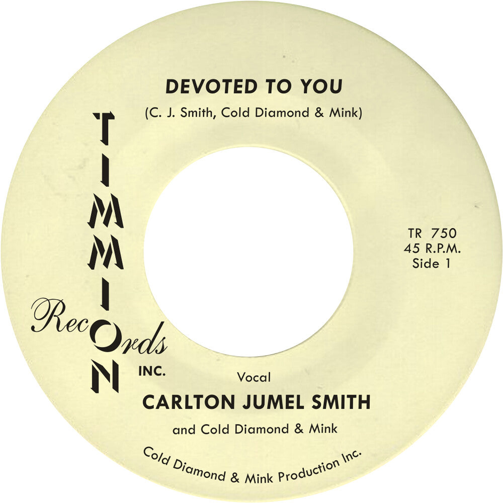 the album cover for Carlton Smith  Jumel / Cold Diamond & Mink - Devoted To You/Devoted To You (Instrumental)