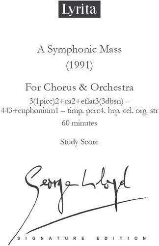 Lloyd,george - Symphonic Mass For Chorus & Orchestra Study Score - Special Products