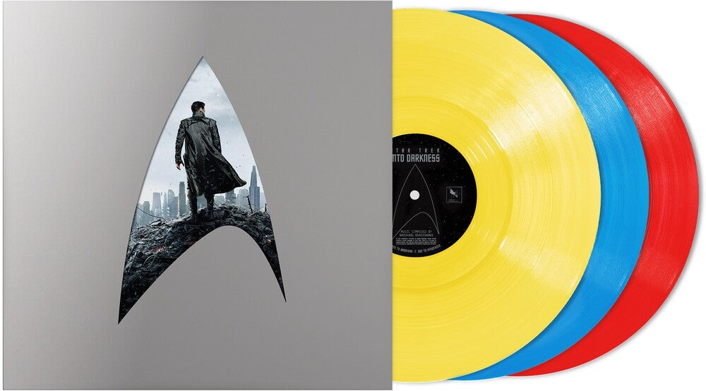 the album cover for Michael Giacchino - Star Trek - Into Darkness (Deluxe Edition) [3LP Triple Color vinyl (Red / Yellow / Blue)]