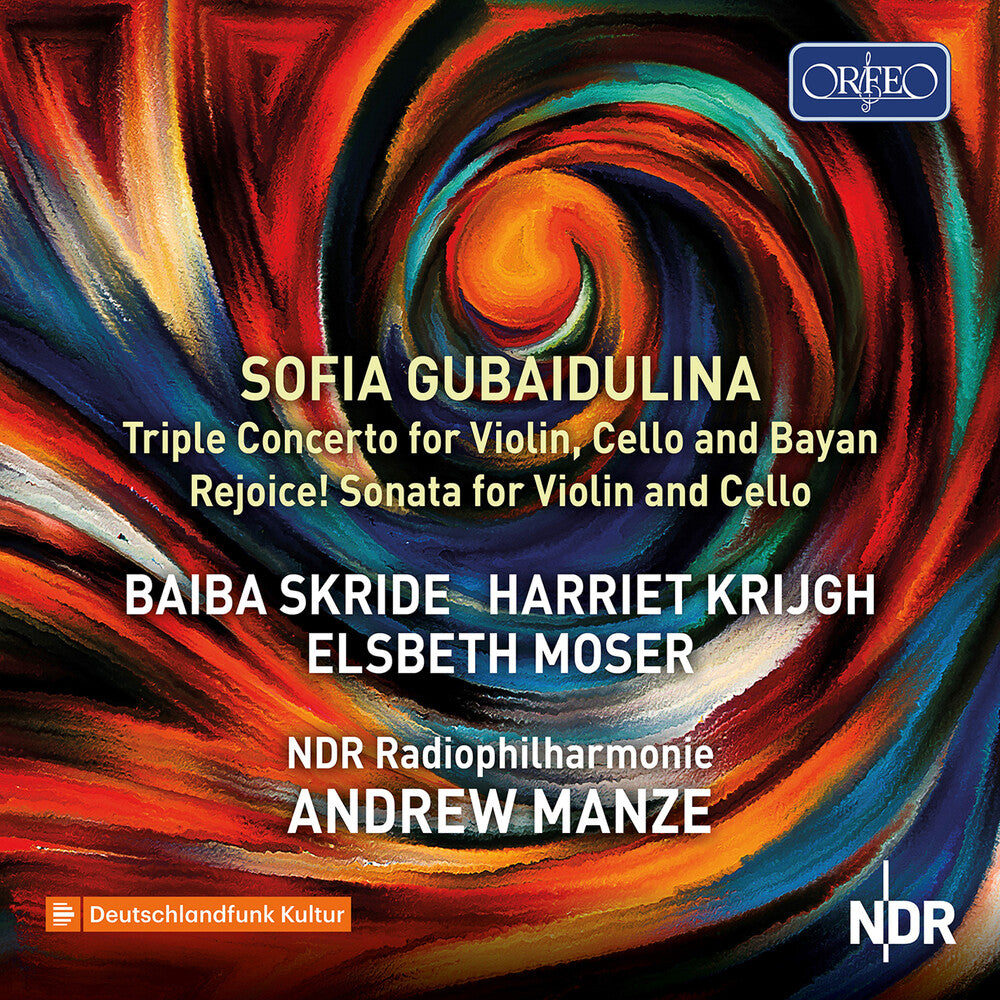 the album cover for Mozart / Gubaidulina - Triple Concerto For Violin, Cello & Bayan Rejoice