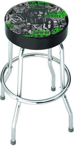 Rocksax Rob Zombie Mad World Bar Stool Seat Blk/ch - Rocksax Rob Zombie Mad World Bar Stool Seat Blk/ch - Special Products