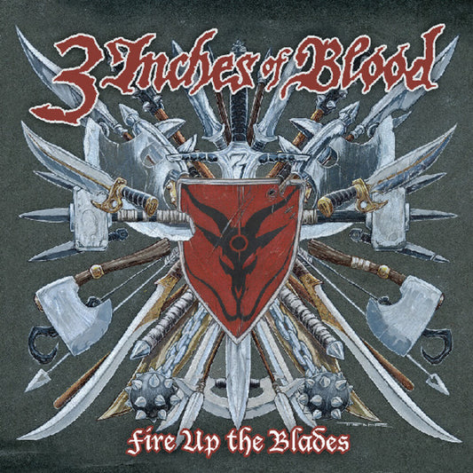 the album cover for 3 Inches Of Blood - Fire Up The Blades [Colored Vinyl] (Red) (Exp) (Can)