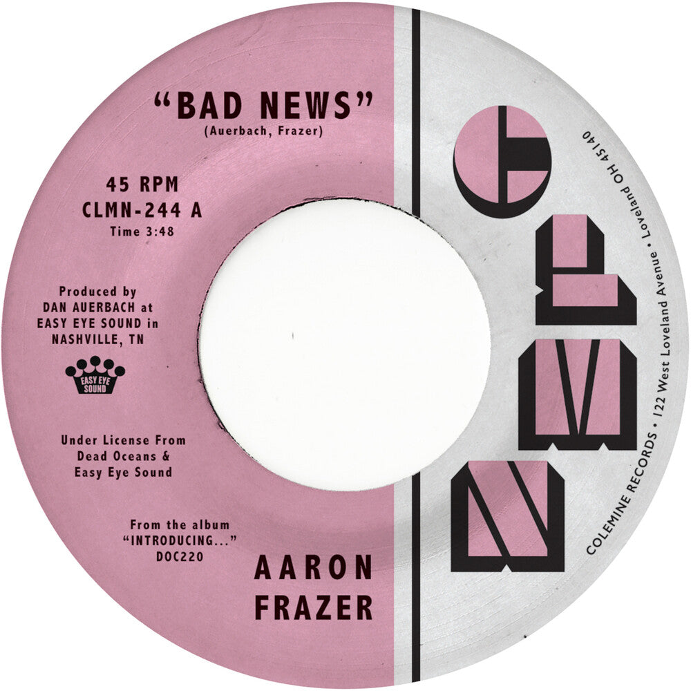 the album cover for Aaron Frazer - Bad News / Done Lyin - Grey [Colored Vinyl] (Gry)