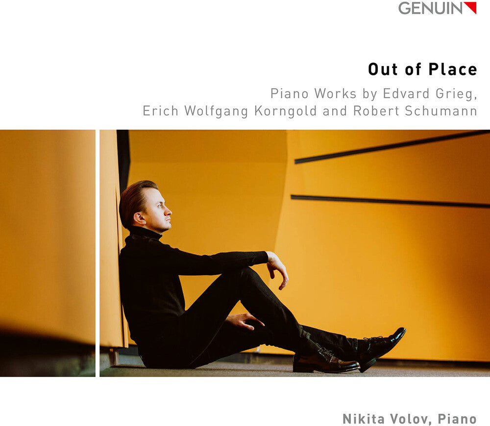 the album cover for Grieg / Schumann / Volov - Out Of Place - Piano Works
