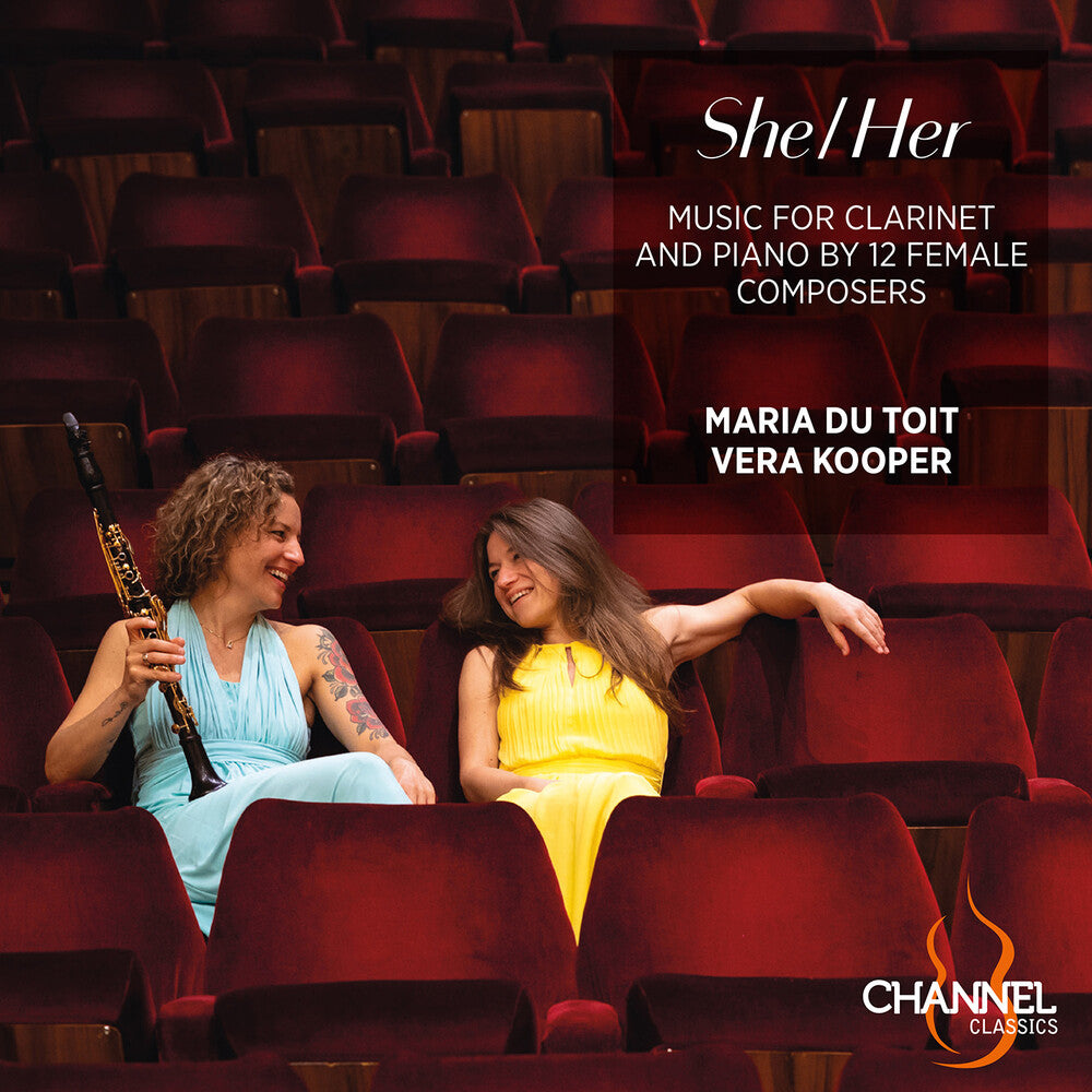 the album cover for Kooper / Du Toit - She/Her - Music For Clarinet & Piano By 12 Females