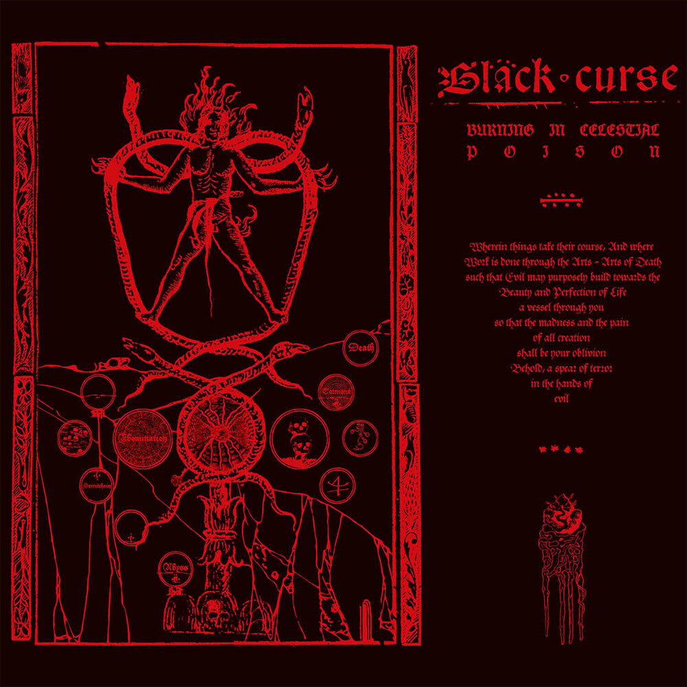 the album cover for Black Curse - Burning In Celestial Poison