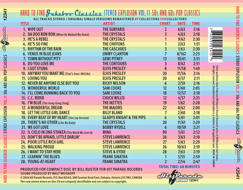 Various Artists - Hard to Find Jukebox Classics: Stereo Explosion Volume 11 (50s & 60s Pop Classics) (CD) Music CD