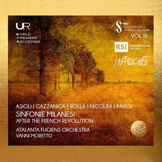 the album cover for Asioli / Gazzaniga / Atalanta Fugiens Orchestra - Sinfonie Milanesi After The French Revolution