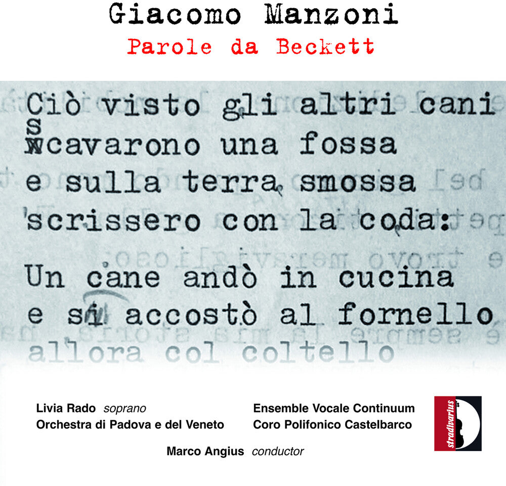 the album cover for Manzoni / Rado / Ensemble Vocale Continuum - Parole Da Beckett