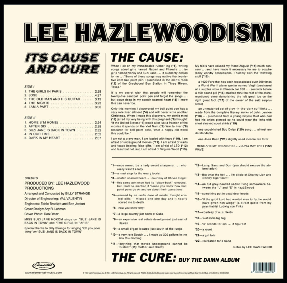 Lee Hazlewoodism: Its Cause & Cure (Spa) [LP] Vinyl Record