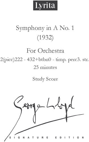 Lloyd,george - Symphony No. 1 - Study Score - Special Products