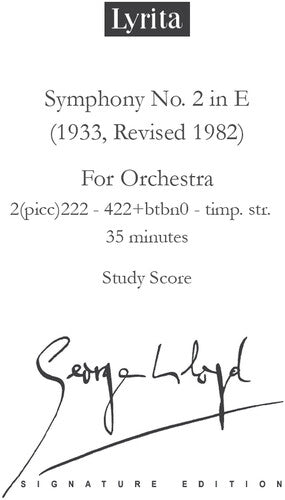 Lloyd,george - Symphony No. 2 - Study Score - Special Products