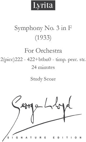 Lloyd,george - Symphony No. 3 - Study Score - Special Products