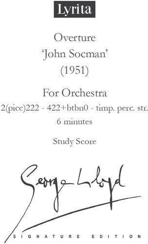 Lloyd,george - John Socman Opera, Overture - Study Score - Special Products