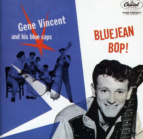 the album cover for Gene Vincent & His Blue Caps - Blue Jean Bop