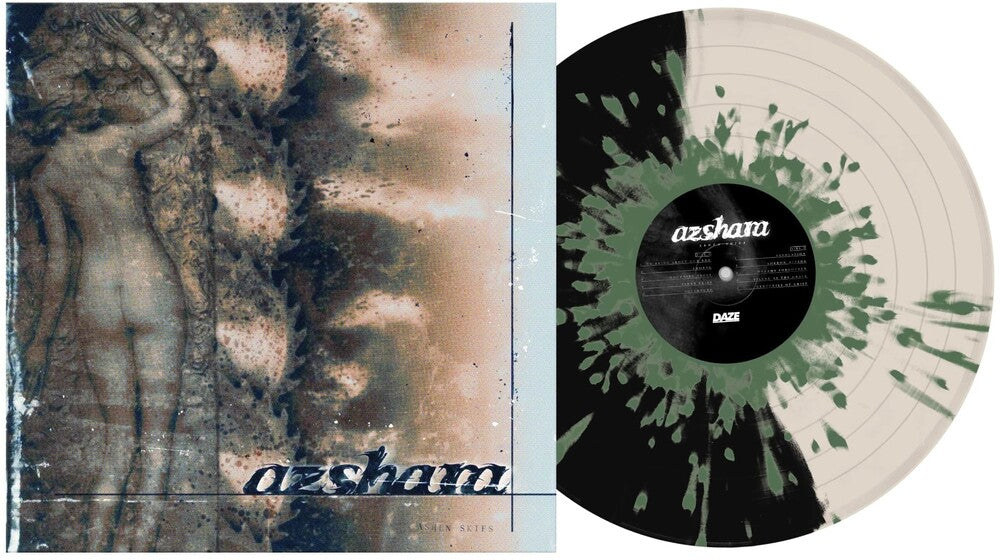 Azshara - Ashen Skies [Half Black/Half Bone W/Army Green LP] Vinyl Record