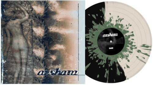 Azshara - Ashen Skies - Half Black/Half Bone w/ Army Green Splatter Vinyl Record
