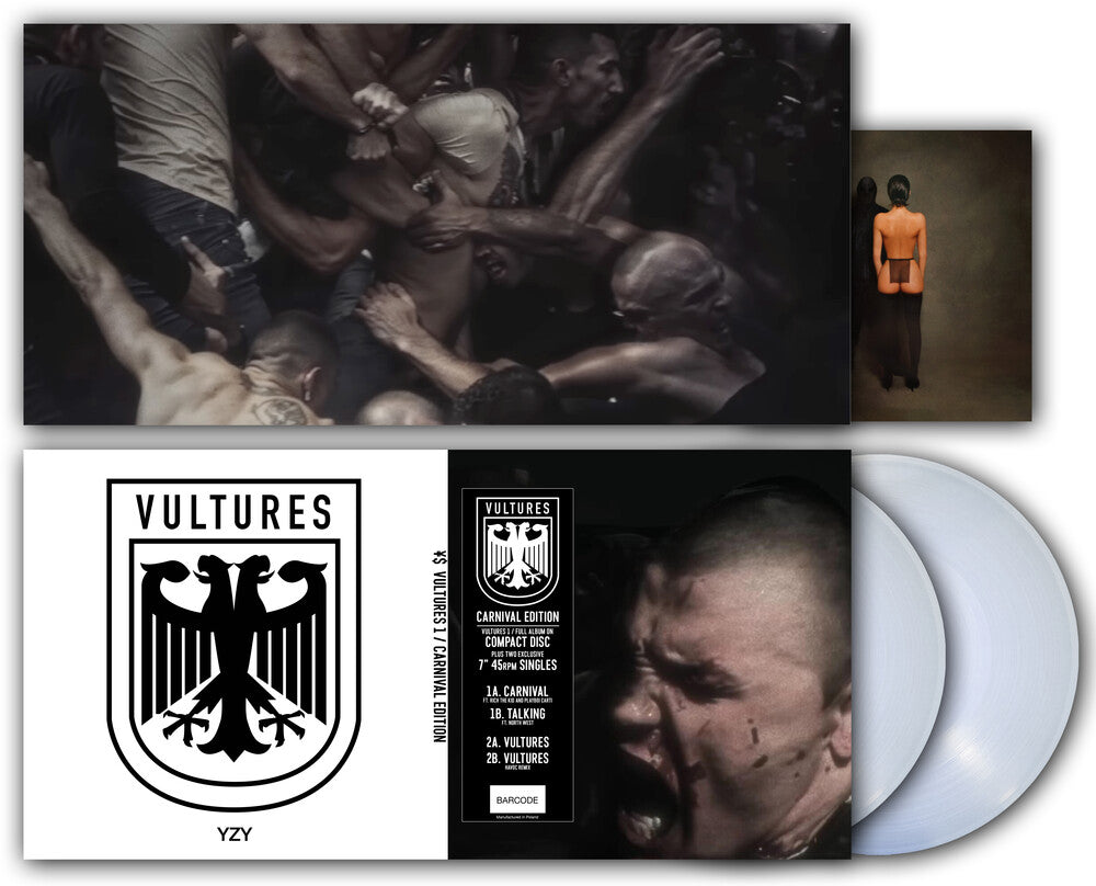 the album cover for Kanye West  / Ty Dolla Sign - Vultures 1 - Carnival Clear Vinyl Edition (W/Cd)