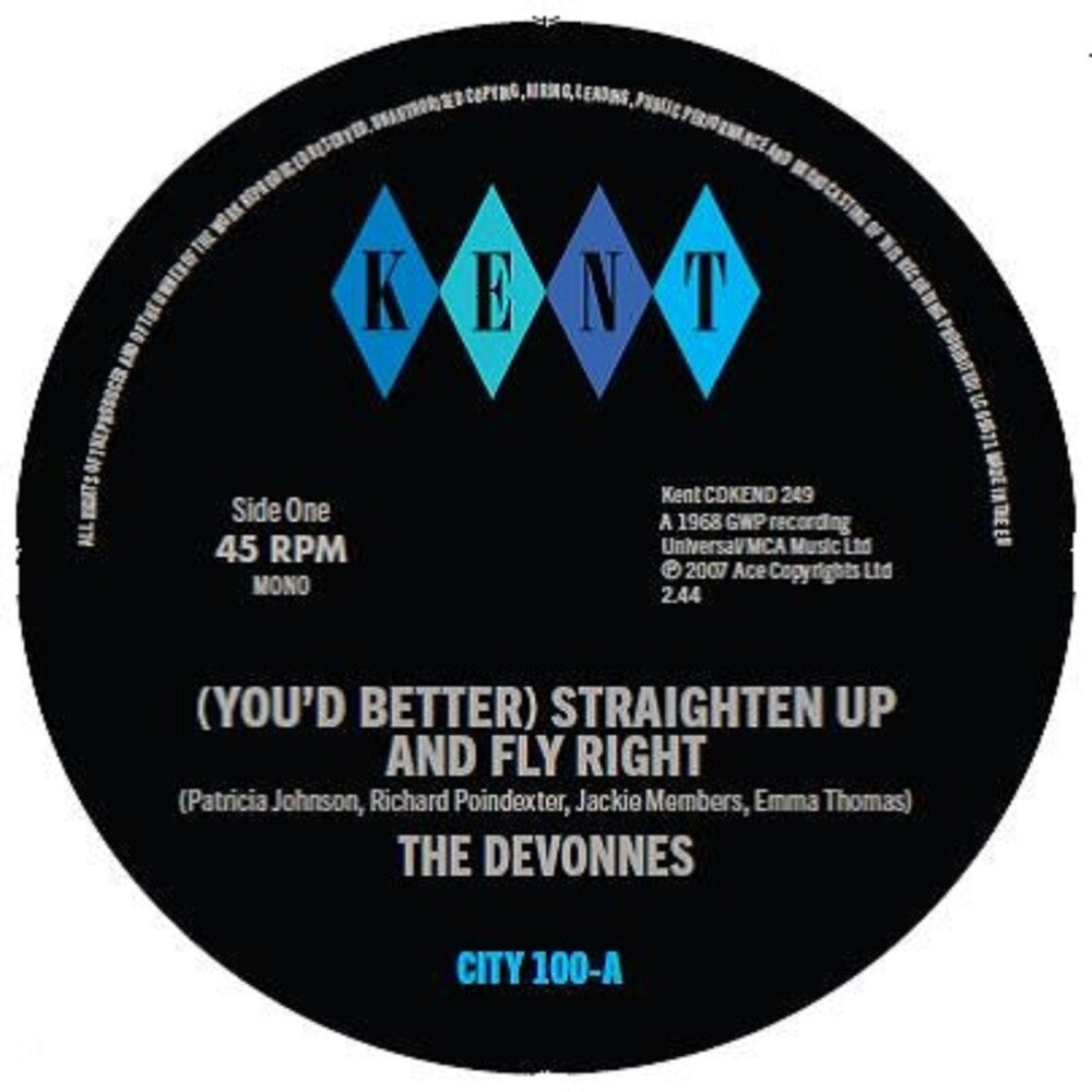 the album cover for Devonnes - You'd Better / Straighten Up & Fly Right / Doin