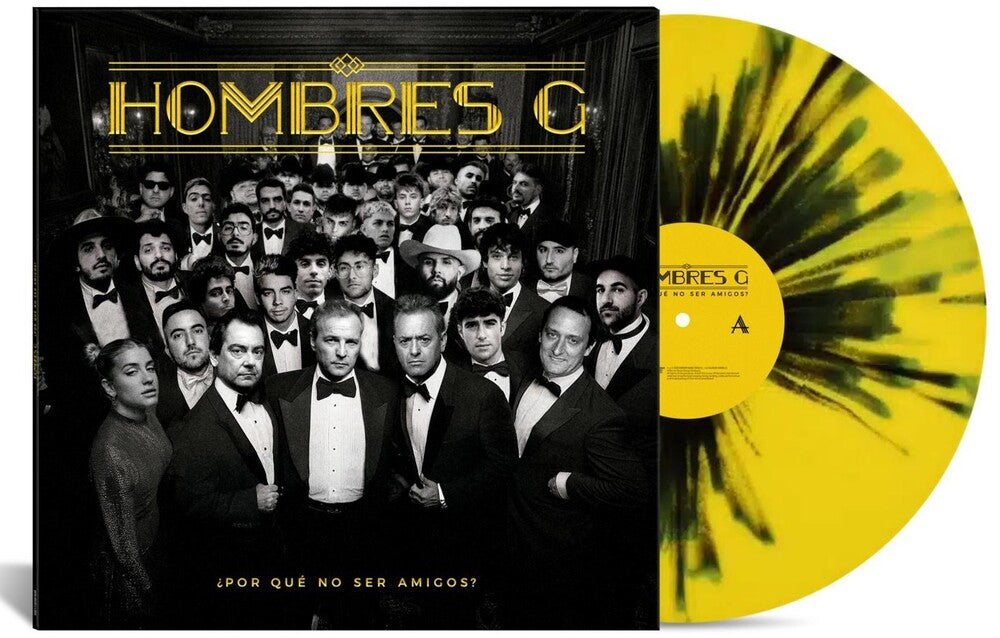 Hombres G - Por Que No Ser Amigos - Yellow & Black Splatter [LP] Vinyl Record