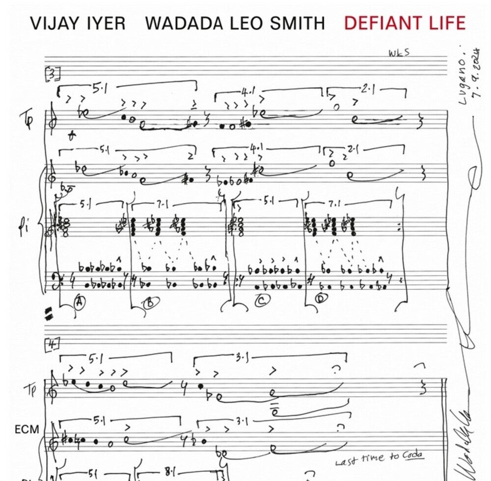 the album cover for Iyer, Vijay / Smith, Wadada Leo - Defiant Life